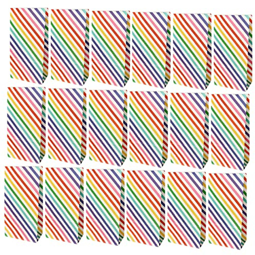 Bolsas de Caramelos Rayas de Colores 30 Piezas de Papel | Dulces y Snacks, Reutilizables y Plegables, Diseño Fácil de Llevar, Estilo Bonito