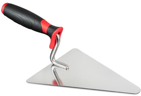 Truelle triangulaire - 160 mm x 135 mm - Avec manche en bois - Truelle de plâtre - Spatule de plâtre - Indispensable pour les travaux de maçonnerie (Truelle de maçonnerie berlinoise 160 mm)
