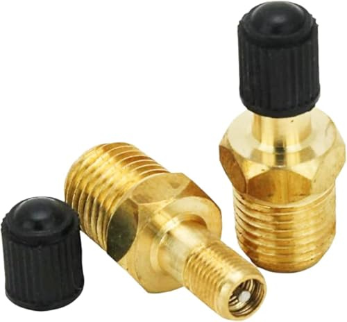 Comforty 2 Stück 1/4 NPT Messing Luchtcompressor 1/4 Zoll Messing Reifen Luftkompressor Luftventil Prüfventil Autoventil Tank Füllventile Reifenventil 1/4 Adapter Felgenventile für Auto PKW LKW