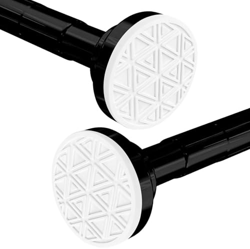 Wintfarm Duschvorhangstange,48-133 cm Teleskopstange Ausziehbar,duschvorhangstange ohne bohren, curtain rod no drill,Vorhangstange ohne Bohren für Badezimmer, Badewanne, Dusche, Türen(Schwarz)