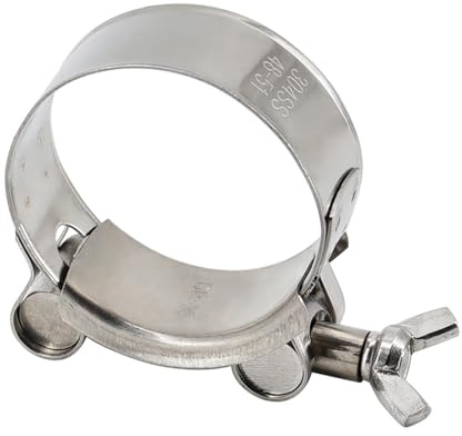 (1 Pieces) 188-200mm Heavy Duty Adjustable Pipe Clamp 304 Stainless Steel T Bolt Hose Clamp with Wing Bolt Hand Twisting Hose Clamps