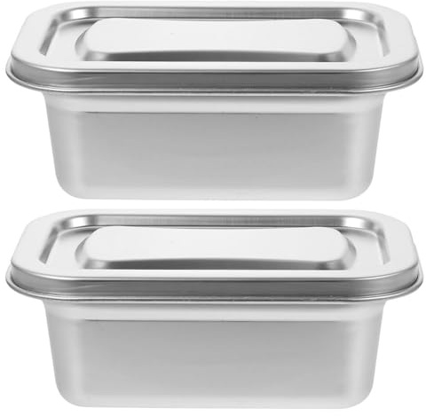 TOPPERFUN 2pezzi Contenitore Per Gelato Acciaio Inossidabile Con Chiusura Ermetica Per Conservazione Di Gelato Te Scatola Di Stoccaggio Resistente Per Freezer Capacità Generosa Design Elegante