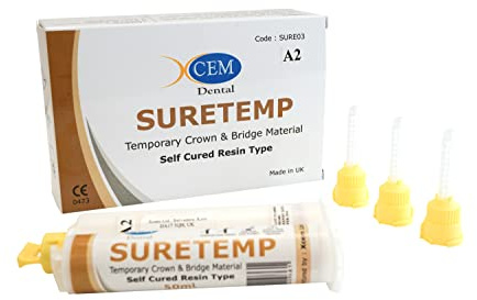 SURETEMP (Shade B1) Temporary Crown and Bridge Dental Material 50ml Double Barrel Automix