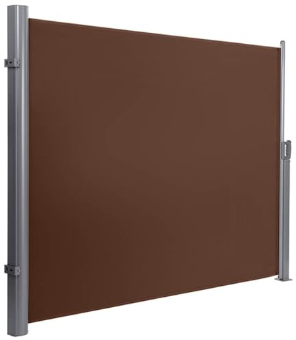 Tenda laterale retrattile per esterni, impermeabile, protezione da sole e vento, divisorio pieghevole per patio, piscina e terrazza, colore: marrone, 200 x 300 cm