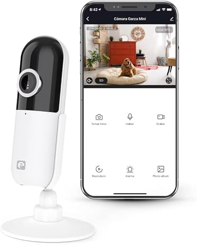 Garza Smart – IP Design WiFi Indoor Smart Surveillance Camera, High Resolution 1080p HD, Motion Sensor, Night Vision, Two-Way Audio, WiFi 2.4 GHz, Remote Control by App