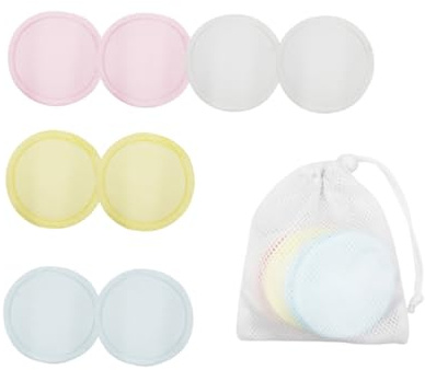 MOTHNUR 8 piezas Almohadillas de Algodón Desmaquillantes Reutilizables para Limpieza Facial Suave con Bolsa de Malla para Almacenamiento y Viaje