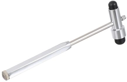 STOBAZA Martello Diagnostico Neurologico Doppia Testa in di Zinco per Riflessi e Diagnosi Nervosa con Manico Ergonomico e Pennello Rimovibile per Test Medici e Massaggi Colore Casuale
