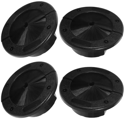 ABOOFAN Caja Pasacables Ignífuga Cepillo para Suelos Técnicos 4 Unidades Color Negro 145 MM Pasacables Antipolvo y Antiestático para Gestión de Cables Centros de Datos