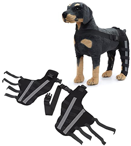 Oreilet Soporte Pata Trasera Dog, Protector Reflectante Estable Doble Soporte para Pierna Trasera para Dislocación Rodilla, Estabilidad Articulaciones, Recuperación Lesiones (S)