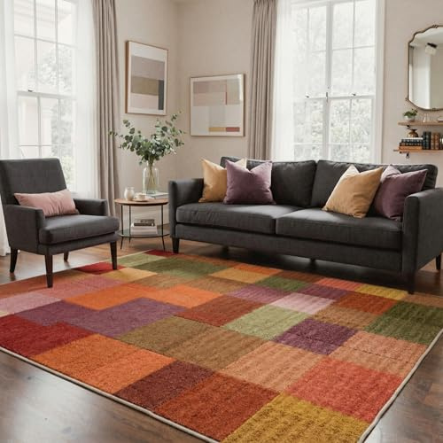 GENIMO Orientteppich 160x230 cm, Persischer Medaillon Läufer, Vintage Kurzflor in Dusty Rust, Waschbar & rutschfest, pflegeleichter Teppich für Flur, Küche, Eingang