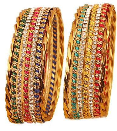 Touchstone Armreifkollektion bezaubernde Kunstseidenfäden Rhein Designer Schmuck Armreifen Armbänder für Damen Set von 13