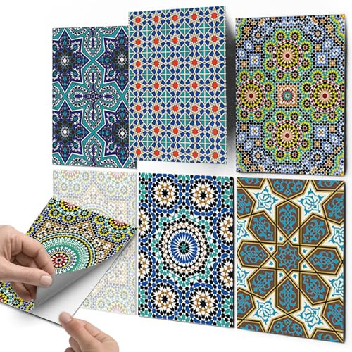 CREATISTO Fliesenaufkleber Fliesenfolie Mosaikfliesen - Klebe Folie für Wandfliesen I Klebefliesen Deko Folien für Fliesen in Küche u. Bad/Badezimmer (20x25 cm I 24 -Teilig)
