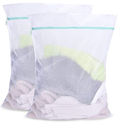 OTraki 2 PCS Mesh Laundry Bags with Zips 24 x 32 inch/60x80cm Washing Machine Bag for Laundry Large Net Wash Bag for Delicates Clothes Socks Blouse Underwear Bra