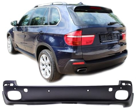 DM Autoteile 6502 Stoßstange hinten Lackierfähig passt BMW X5 E70 bj.06-06/10 unten kompatibel für Parkhilfe