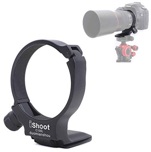 Support de collier d'objectif d'appareil photo compatible avec objectif Canon EF 100 mm f/2.8L Macro IS USM, plaque de dégagement rapide de type Arca Swiss intégrée de 55 mm de long avec trou de vis 1