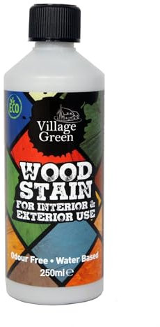 Village Green Tinte para madera listo para usar, a base de agua, respetuoso con el medio ambiente, calidad premium (verde campo, 250 ml)
