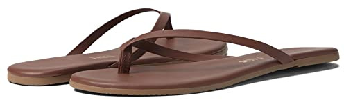 TKEES® Foundation Matte Sandals for Women – Cowhide Leather Upper – Cushioned Footbed – Rubber Outsole Matte Cappuccino 10 B - Medium