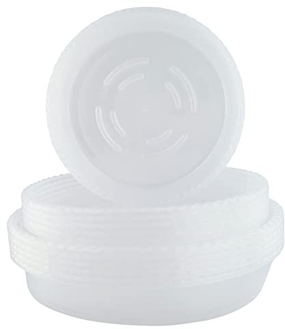 DOULEIN Blumentopf Untersetzer Rund,15 Stück Kunststoff Pflanzen Tropfschale Pflanzenuntersetzer Transparent Blumentopfuntersetzer für Indoor Outdoor Pflanzen Blume Pflanzer Topf