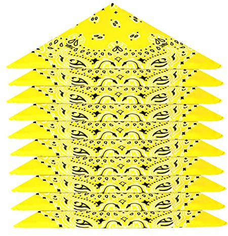 ...KARL LOVEN BANDANA set da 5 Giallo - Motivo Paisley Mandala - 100% Cotone - Spessore Superiore - 20 Colori Esclusivi