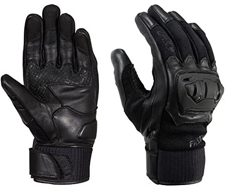 FAST WAY Offroad I Motorradhandschuhe, CE Zertifiziert, Atmungsaktiv - Sommer geeignet, Knöchelschutz, Weitenverstellbar, Handballenschutz, Gefütterte Unterhand, Schwarz, L