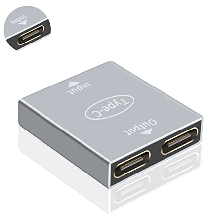 Duttek Divisor USB tipo C 1 a 2 - Adaptador tipo C hembra a doble con carga rápida PD, compatible con Android y teléfonos inteligentes