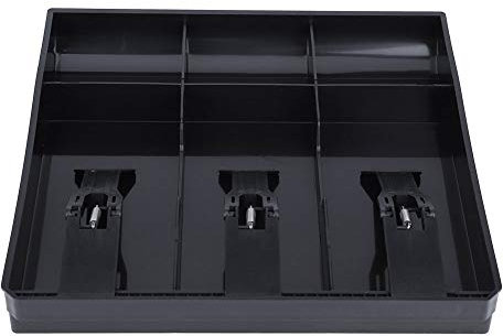 Agatige Cash Register for Small Businesses, Cash Drawer Till Insert Tray with 3 Bill/3 Coin Compartments for Money Storage(Black)