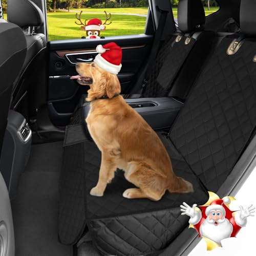 Angooni Auto Hundedecke Rücksitz 135x120cm Universal Wasserdicht mit Isofix | Kratzfest Rutschfest 600D Oxford 4lagig Autositz Schutz Tierhaare Kratzer Kindersitz Halteseil inklusive