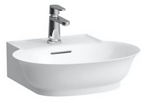 LAUFEN The New Classic Aufsatz-Handwaschbecken, mit Überlauf, US. geschliffen, 1 Hahnloch, 500x450mm, H8168527571041, Farbe: weiß matt