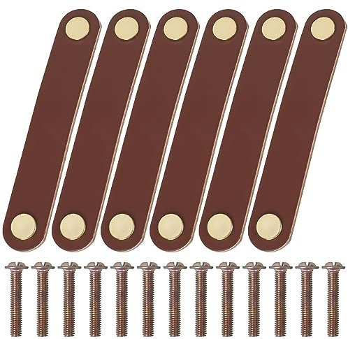 Läderhandtag Möbel, 6 st. Möbelhandtag, Skåphandtag, Läderslinga Handtag, Möbelknoppar Skåp Knoppar, För Lådor, Möbler, Köksskåp, Byråer, Garderobs Handtag