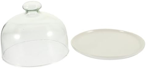 Cabilock Plateau à Gâteau avec Cloche Transparente Plat De Service pour Fruits Et Desserts pour Maison Et Événements