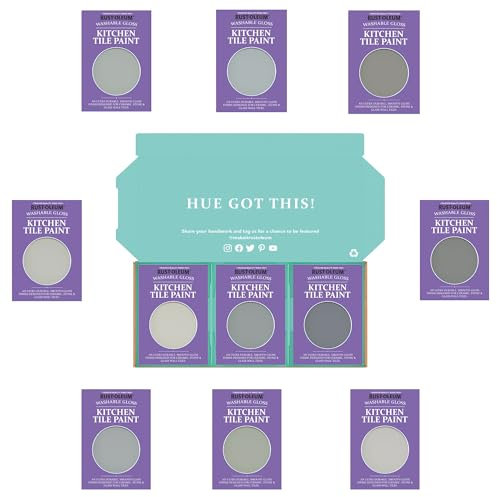 Rust-Oleum Kitchen Wall Tile Paint in Gloss Finish – Dusky Greys Tester Box