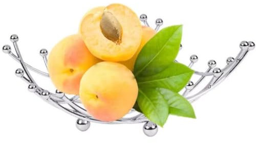 JUNYFFF Cestino Portafrutta da Tavolo, Cesta Centrotavola 20.5 X 20.5X10 Cm, Frutta & Verdure, Design Moderno, Argento