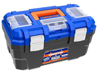 Brigros - Boîte à outils Vides 13/16/19, Boîte à outils Vide En Plastique Durable Avec Plateau, Double Fermeture, Boîte à Minuterie Supérieure Transparent (16, Boucle Métal)