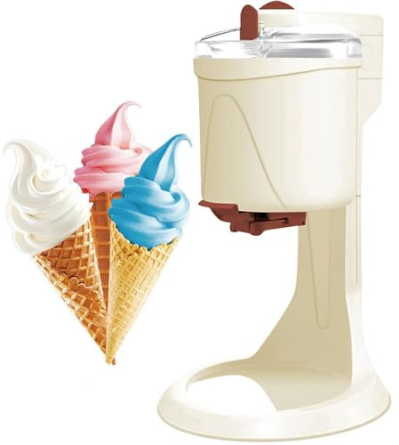 EliKBH Softeismaschine Einfache One-Push-Bedienung Hause EIS Mixer Desktop Milchshake for Dessert Joghurt Kegel
