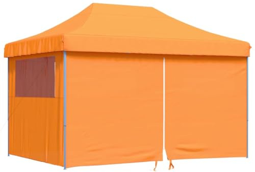 vidaXL Partyzelt Faltbar Pop-Up mit 4 Seitenteilen Orange