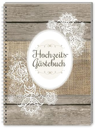 familiawedding Ja, ich will - Design XXL Gästebuch zur Hochzeit, romantisches Hochzeitsgästebuch mit lustigen Fragen zum Ausfüllen