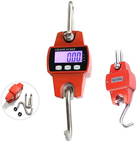 300KG Profi Digital Hängewaage, LCD Zugwaage Industriewaage Waage Elektronische Digital Kranwaage Ablesbarkeit 0,2kg Wildwaage für Jagd Forstwirtschaft Waage