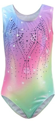 EKalgretrA Gymnastikanzug Mädchen Gymnastikanzug for Mädchen Bronzing Dance Leotard Ärmellos Dancewear Mädchen Leotards Athletisches Ballett Tanzkleid(14)