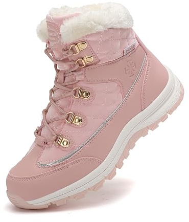ARRIGO BELLO Bottes de Neige Femme Chaussure de Randonnée Femme Légères Botte de Marche de Trekking Résistantes Antidérapant Plein Air (UI Rose,EU 39)