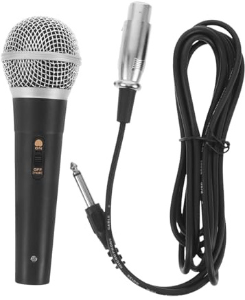 TOYANDONA Kabelgebundenes Metallgehäuse Dynamisches Handmikrofon Störgeräusche mit Kunststoff Schwarz für Gesang Karaoke