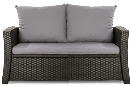 Setgarden® bänkskydd – utomhus sittdyna för trädgårdsbänk för polyrattan stoppning dyna utomhus – bänkkudde dyna för sittbänk rotting, hollywoodgunga (ljusgrå, 120 x 50 x 50 cm)