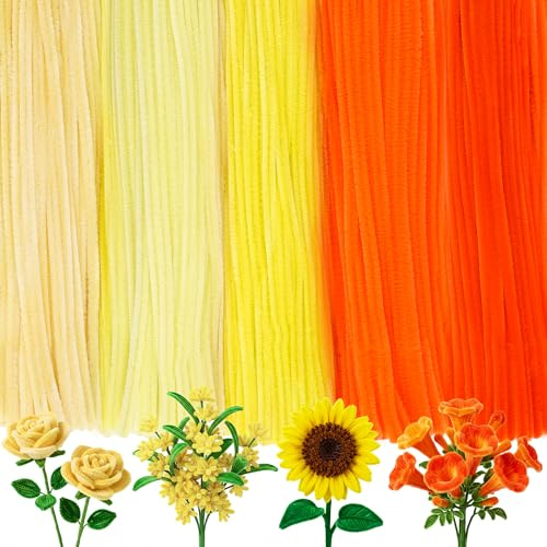 Caydo 500 Stück orange Pfeifenreiniger, Chenille-Stiele, Pfeifenreiniger, Handwerk für DIY Kunst und Bastelprojekte, kreative Geschenk-Party-Dekorationen