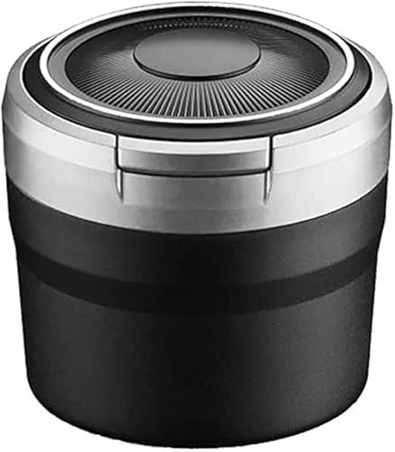 WEIQQI Portacenere per Auto, per Subaru BRZ XV Outback Legacy Forester Impreza WRX Tribeca Portacenere Autoestinguente Portabicchieri con Coperchio con Luce LED Portatile Posacenere,Silver/B