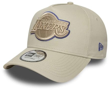 New Era A-Frame Trucker Cap Outline Los Angeles Lakers beige