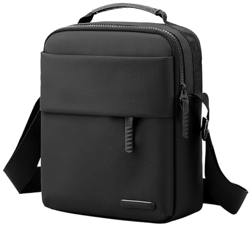 A-QMZL Umhängetasche Herren Schultertasche Herrentasche Klein Wasserdichte Crossbody Bag Brusttasche Handytasche für Tägliches Leben Reise (schwarz)