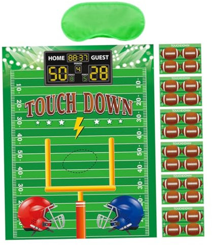 WEKAMOS 1satz American Football Party Spiel-Dekoration Mit Poster Aufklebern Und Augenbinde Für Sportfeiern Rugby-Geburtstagsfeier-Dekorationen Für Fans