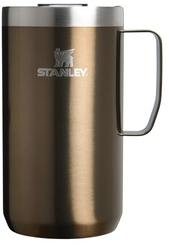 STANLEY Everyday Camp Mug 24oz | Drink Through Lid | Cup for Coffee, Tea and Drinks | Insulated Stainless Steel Coffee Mug | BPA-Free | Gunshine Metal