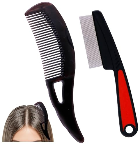 2 x Schuppenflechte, Läusekamm mit hohlem Zahn-Design, Kopfhaut-Massagebürste für Männer und Frauen