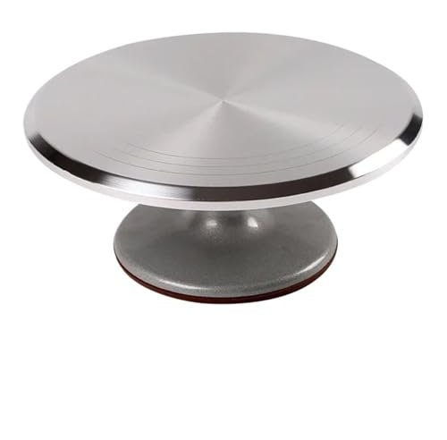 Alzata rotante rotonda in acciaio inox per decorazione torte, perfetta per pasticceria fai da te, strumenti e forniture ideali per uso professionale e domestico