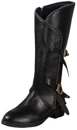 Stivali Invernali Donna Texani,Antiscivolo Stivaletti con Tacco Beige Stivali da Bianchi Punk Scarpe Stivaletti Texani Invernali Traforati Stivaletto
